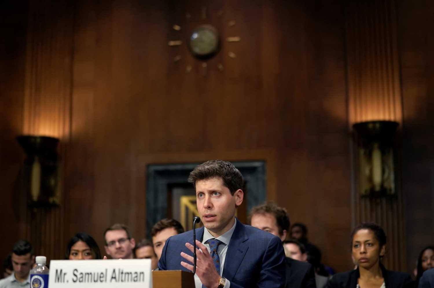 OpenAI CEO Sam Altman testifies before a Senate Judiciary Privacy, Technology & the Law Subcommittee hearing titled 'Oversight of A.I.: Rules for Artificial Intelligence' on Capitol Hill in Washington, U.S., May 16, 2023. REUTERS/Elizabeth Frantz