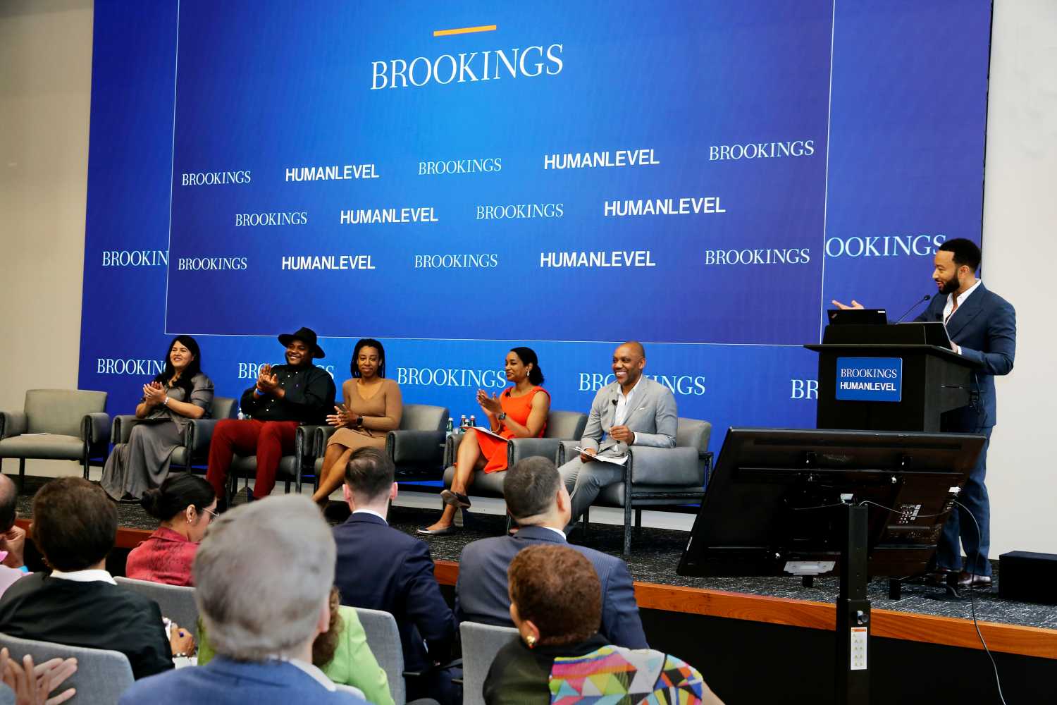 Brookings and HumanLevel discuss Bending the Moral Arc toward (Racial) Justice at the Gallup Saturday, April 29, 2023 in Washington. (Sharon Farmer/sfphotoworks)