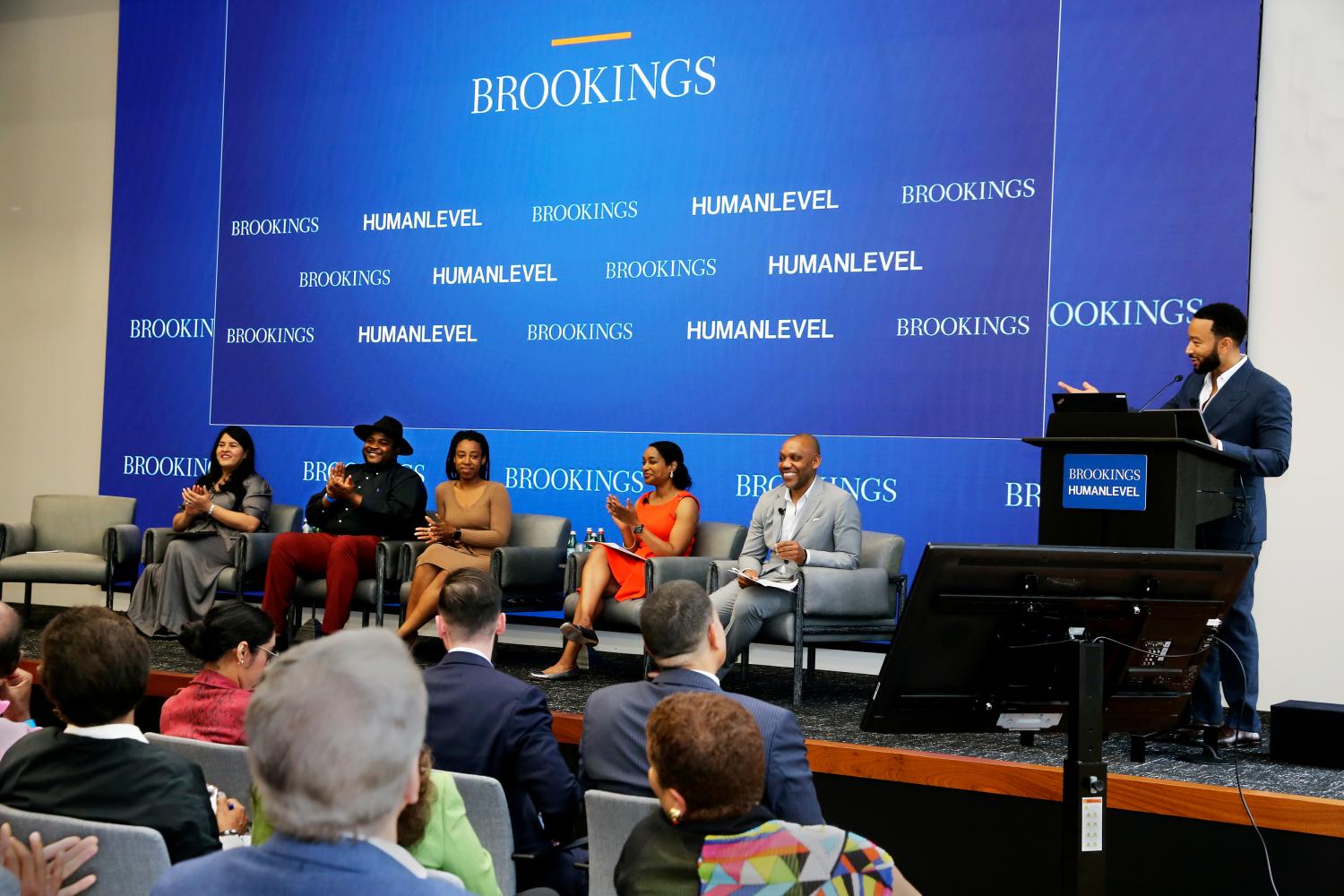 Brookings and HumanLevel discuss Bending the Moral Arc toward (Racial) Justice at the Gallup Saturday, April 29, 2023 in Washington. (Sharon Farmer/sfphotoworks)