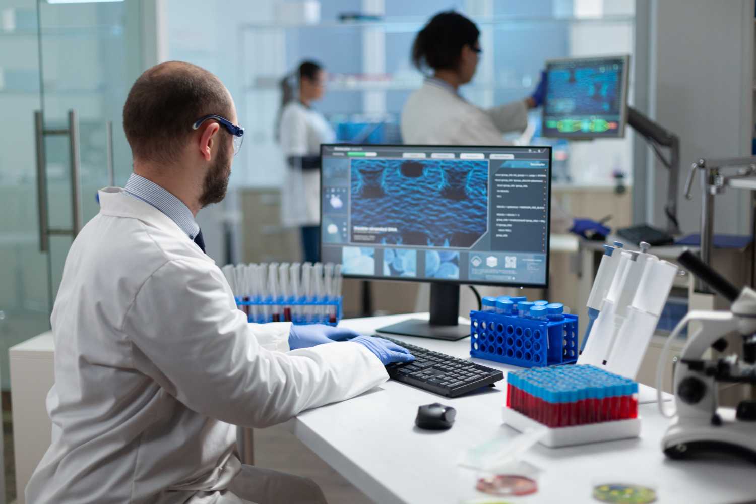 Researcher in lab