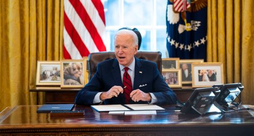President Biden in the Oval Office