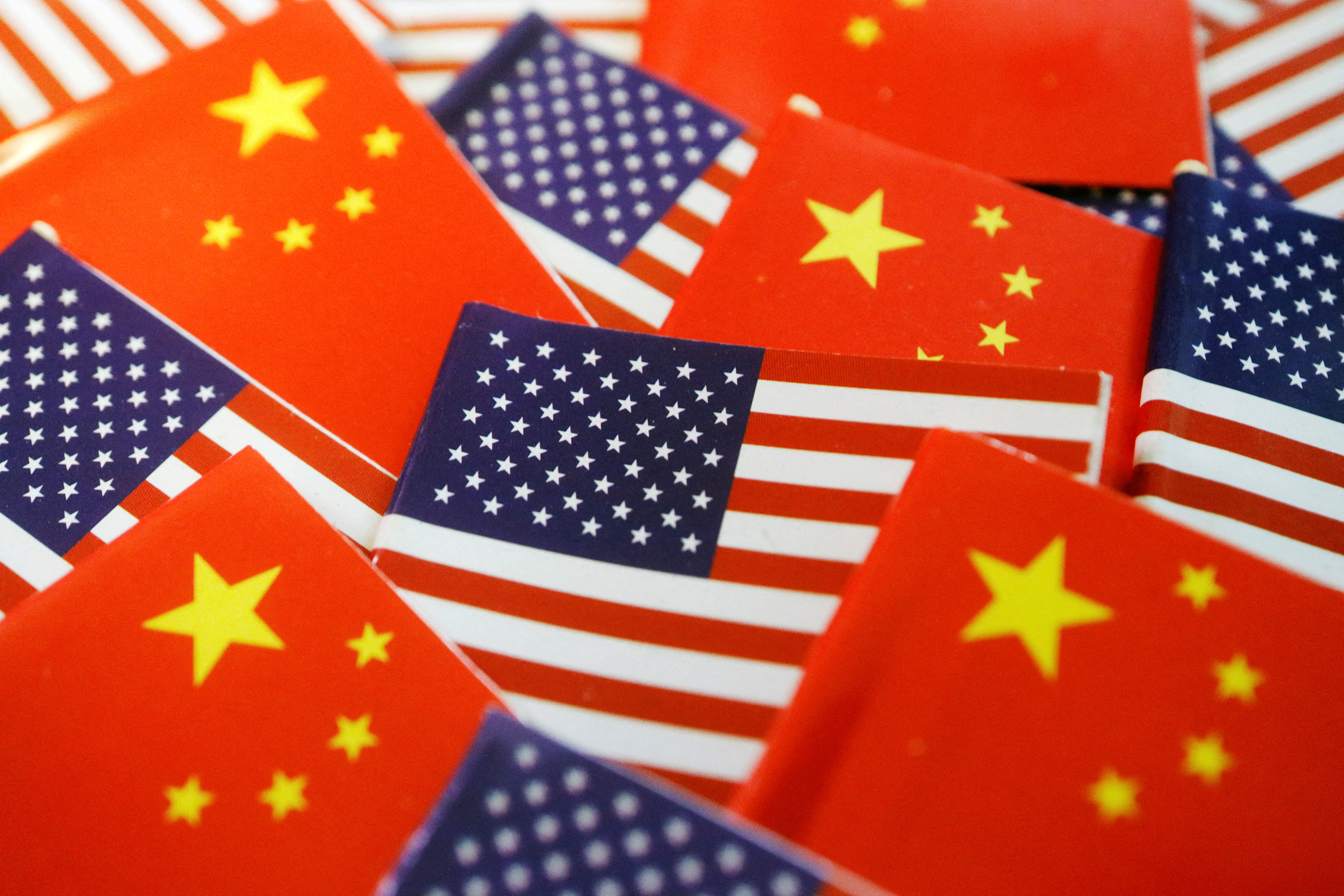 FILE PHOTO: Flags of U.S. and China are seen in this illustration picture taken August 2, 2022. REUTERS/Florence Lo/Illustration/File Photo