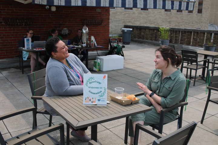 Brookings staff on the rooftop before a mental health awareness event