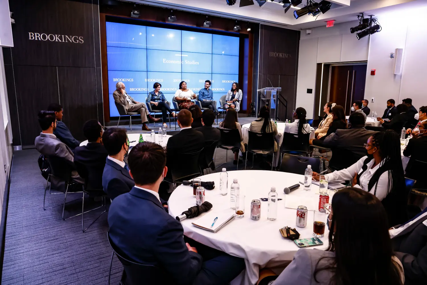 Brookings experts and staff, including Wendy Edelberg, Moriah Macklin, Ariel Gelrud Shiro, and Tiffany N. Ford and David Wessel discuss their career paths, how they got into their respective fields and positions, and how they excelled in an industry dominated by white males. Photo credit: Paul Morigi