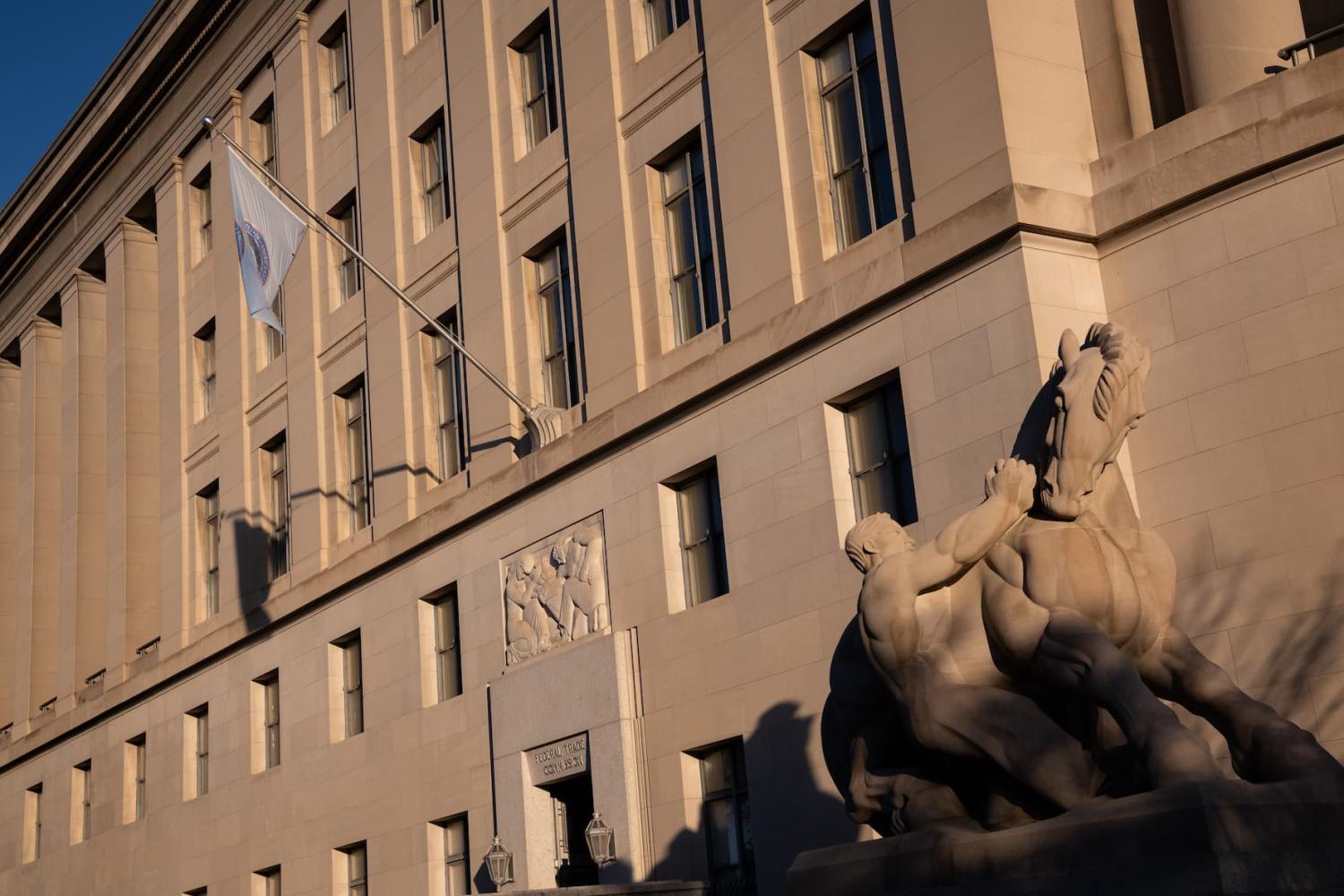 The U.S. Federal Trade Commission (FTC) building, in Washington, D.C., on Wednesday, October 20, 2021. (Graeme Sloan/Sipa USA)