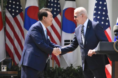 President of South Korea Yoon Suk-yeol and President of the United States Joe Biden deliver remarks on his age.