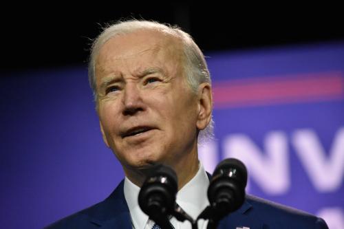 President of the United States Joe Biden delivers remarks on a possible default of the debt in a speech in Valhalla, New York, United States on May 10, 2023. U.S. President Joe Biden discusses why Congress must avoid default immediately and without conditions, and how the House Republican Default on America Act will cut veterans' health care visits, teachers and school support staffs, and Meals on Wheels for seniors. (Photo by Kyle Mazza/NurPhoto)