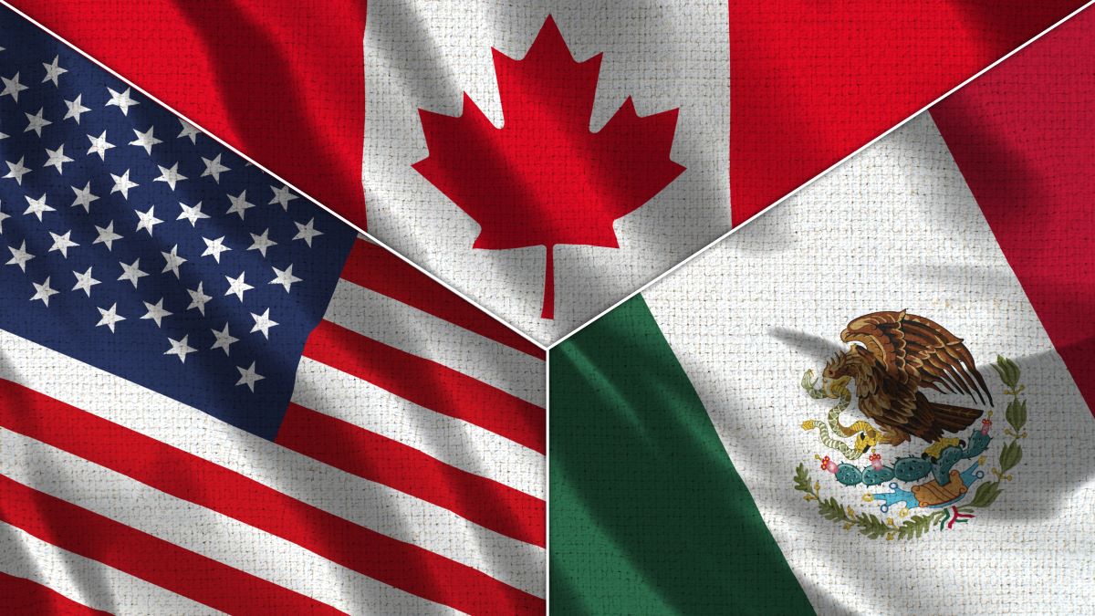Flags of the United States, Mexico, and Canada