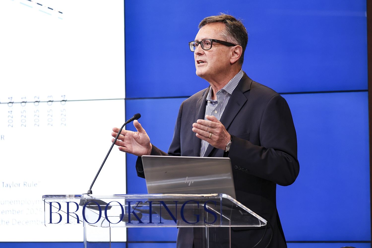 Richard Clarida speaking at the Brookings Institution