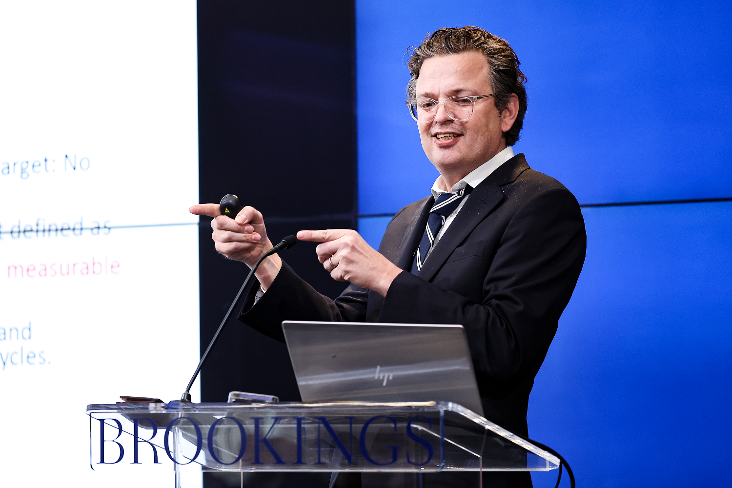Gauti Eggertsson presenting at Brookings