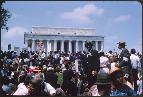 Crowd gathered at the Lincoln Memorial during the March on Washington.