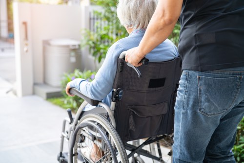 Elderly patient in wheelchair