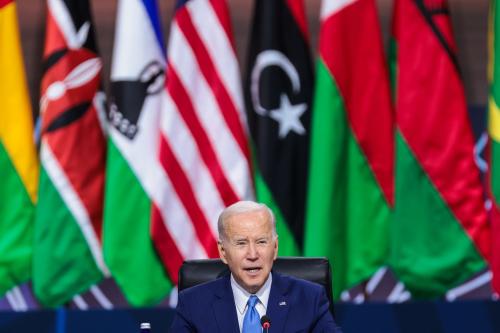 President Biden speaks at the US-Africa Leaders Summit.