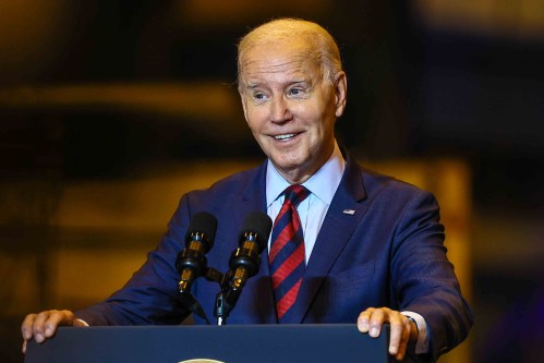 United States President Joe Biden makes remarks discussing how his Bidenomics agenda is growing the economy from the middle out and the bottom up Thursday, July 20, 2023; at the Philly Shipyard in Philadelphia, Pennsylvania.