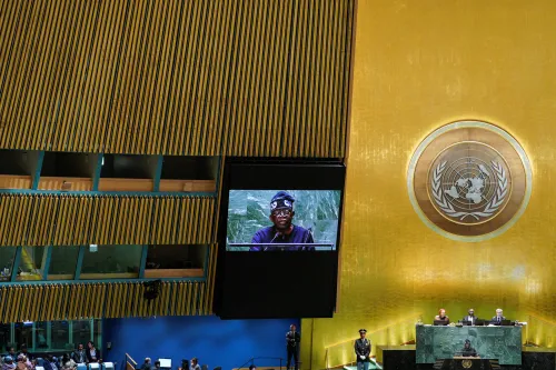 Nigeria's President Bola Ahmed Tinubu addresses the 78th Session of the U.N. General Assembly in New York City, U.S., September 19, 2023. REUTERS/Eduardo Munoz