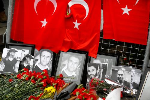 Flowers and pictures of the victims are placed near the entrance of Reina nightclub, which was attacked by a gunman, in Istanbul, Turkey January 3, 2017.