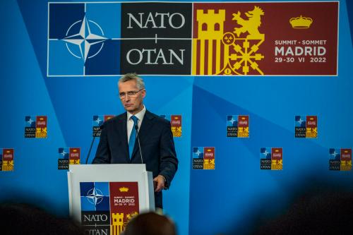 Secretary General of NATO, Jens Stoltenberg, in a press conference in the NATO summit in Madrid, Spain.