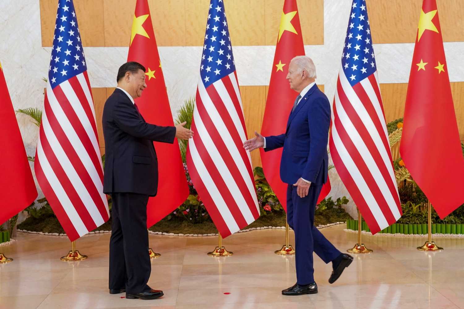 U.S. President Joe Biden meets with Chinese President Xi Jinping on the sidelines of the G20 leaders' summit in Bali, Indonesia, November 14, 2022.
