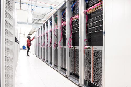 Startup Cerebras System's AI supercomputer Andromeda is seen at a data center in Santa Clara, California