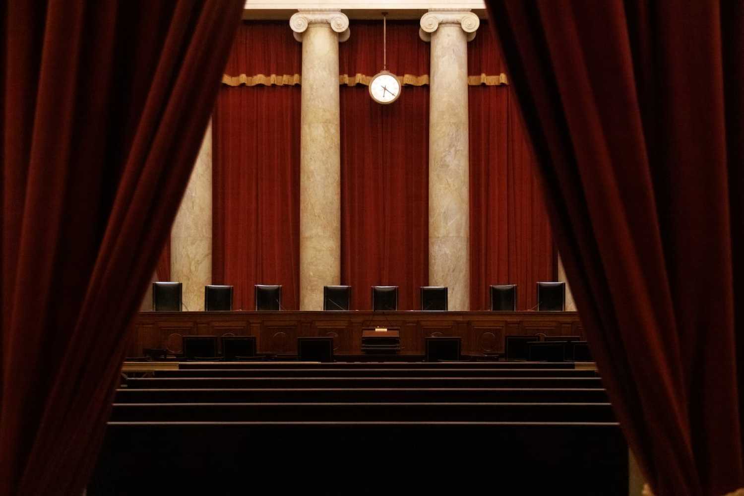 The Court Chamber inside of the Supreme Court building in Washington, D.C. is seen on December 6, 2022. (Photo by Bryan Olin Dozier/NurPhoto)