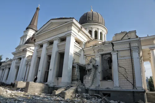 Damage To Transfiguration Cathedral in Odesa From Russian Missile Attack [Future Publishing}