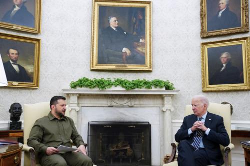 Ukrainian President Zelenskiy meets with U.S. President Biden at the White House in Washington