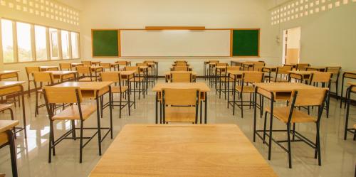 A school classroom without students Declining school enrollment since the pandemic