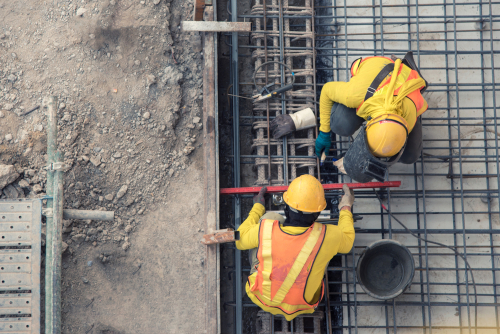 Workers on a construction site.