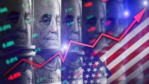The concept of the growth of the American stock market, inflation, Fed rates, unemployment