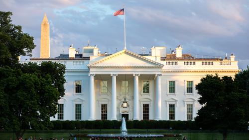 Washington, DC, USA- May 20, 2019: The White House in Washington DC Sunset