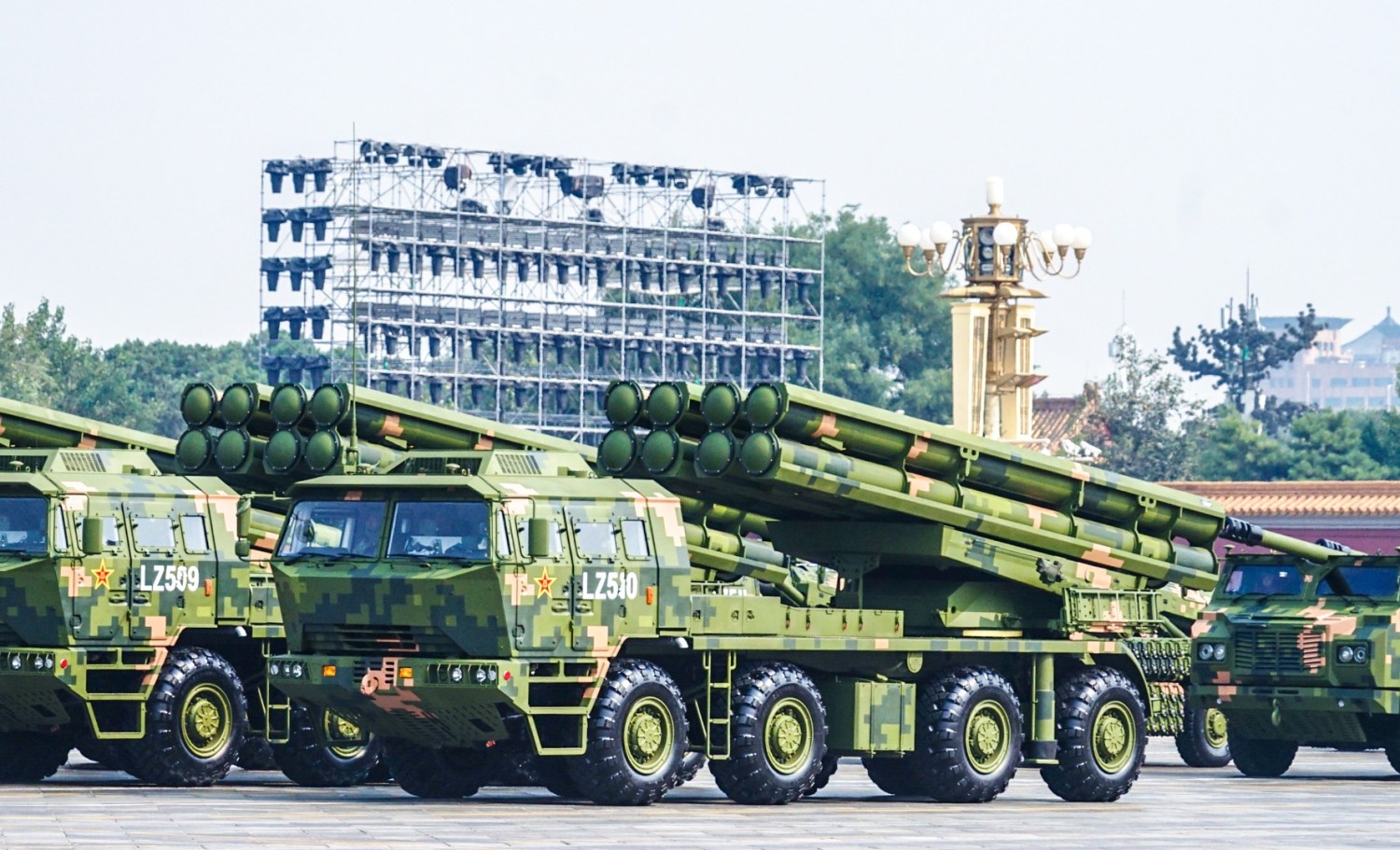 A Dongfeng-41 intercontinental strategic nuclear missiles group formation marches to celebrate the 70th anniversary of the founding of the People's Republic of China in Beijing, October 1, 2019.