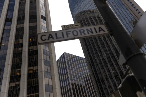 Office building are seen in downtown San Francisco as the city struggles to return to its pre-pandemic downtown occupancy rate.