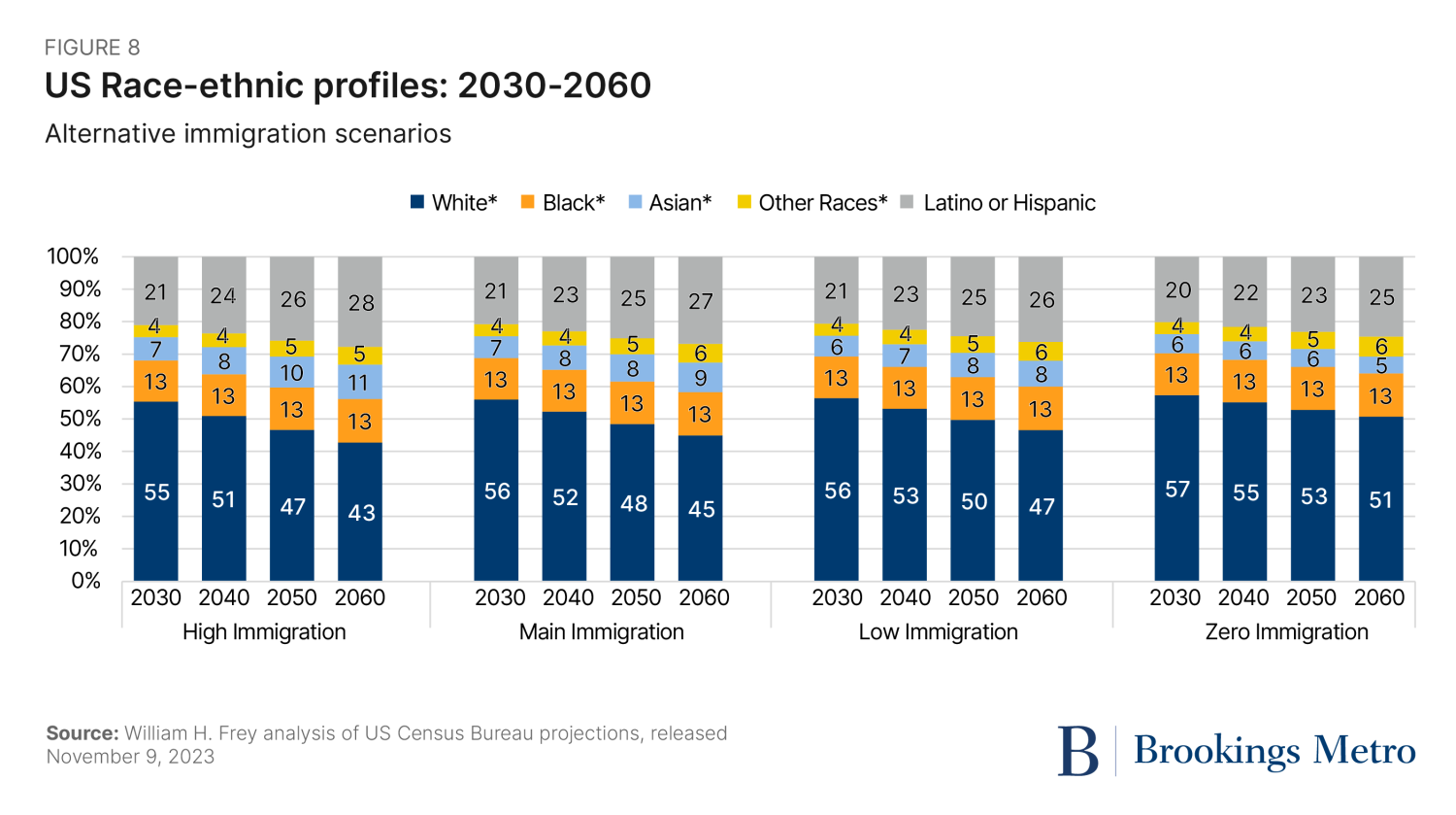 Figure 8. US race-ethnic profiles: 2030-2060