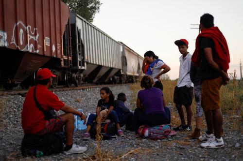 Migrants use train to try to reach U.S. border, in San Nicolas de los Garza