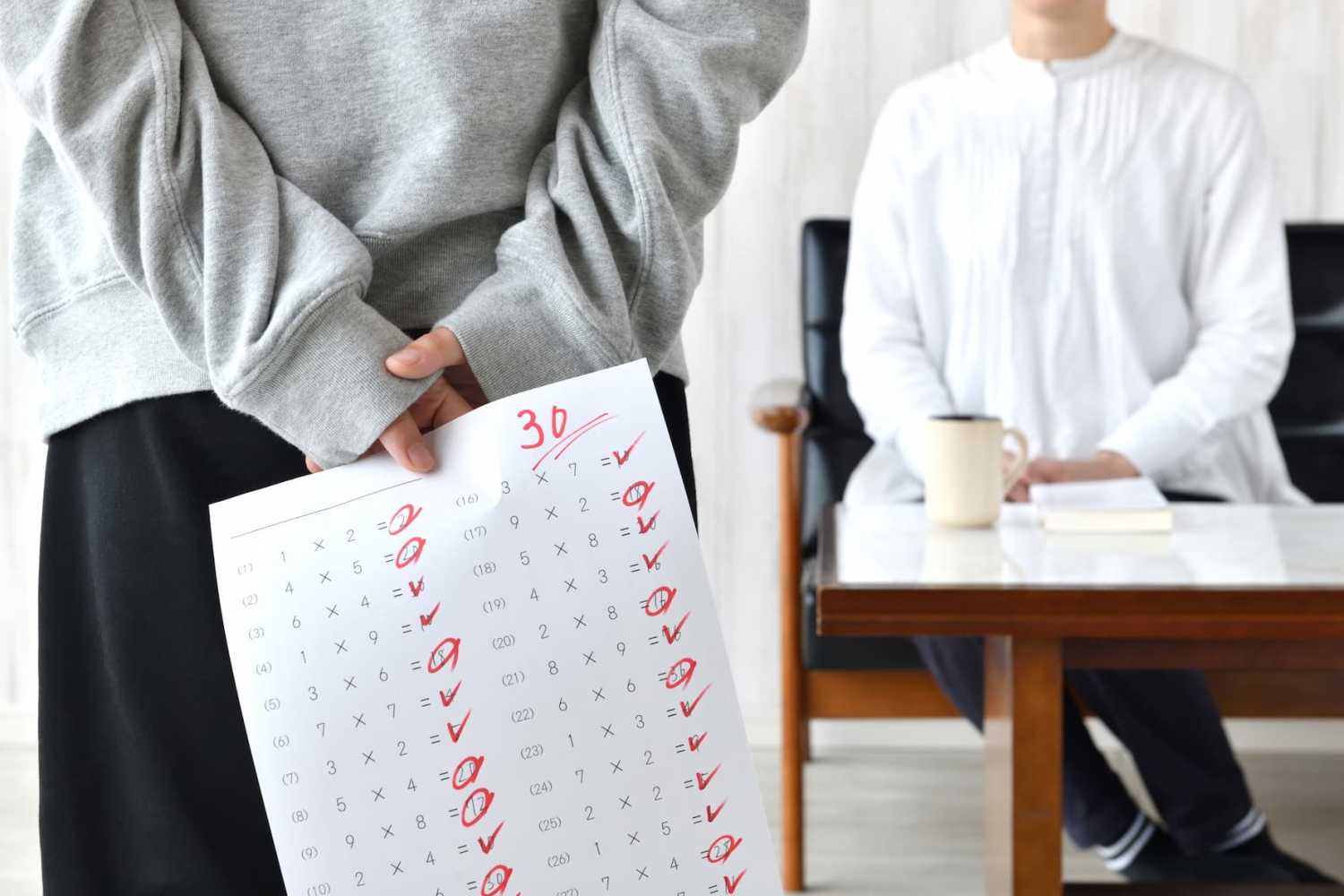 child with poor test score