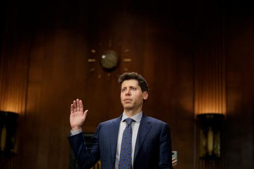 OpenAI CEO Sam Altman testifies before a Senate Judiciary Privacy, Technology & the Law Subcommittee hearing titled 'Oversight of A.I.: Rules for Artificial Intelligence' on Capitol Hill in Washington, U.S., May 16, 2023. REUTERS/Elizabeth Frantz