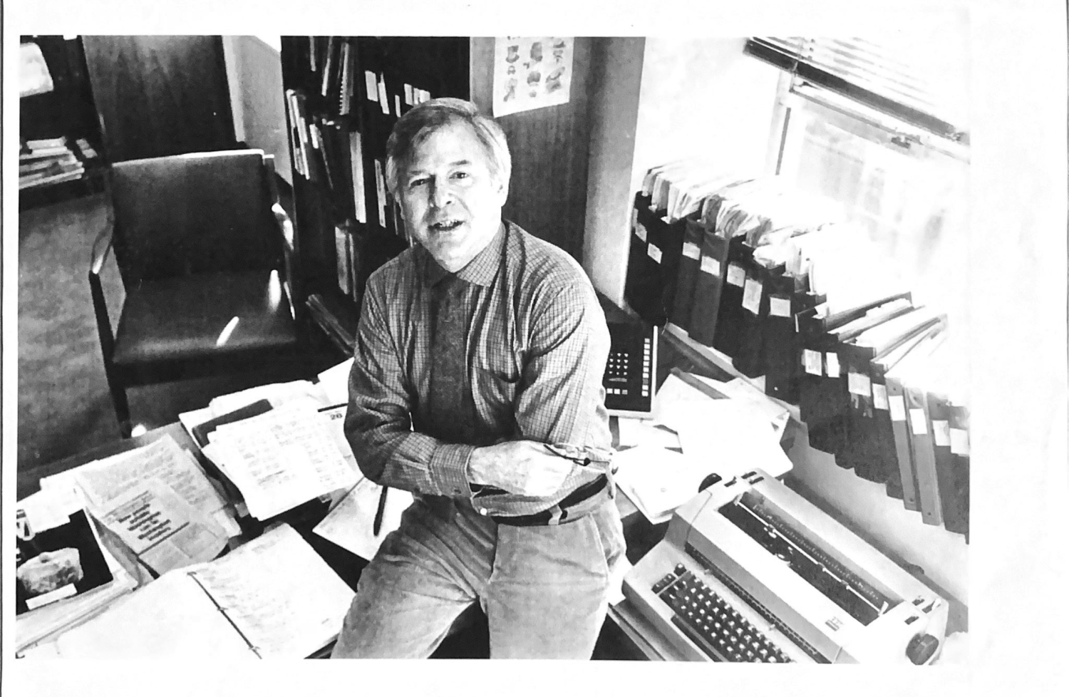 Steve Hess in his office at The Brookings Institution, ca 1980s
