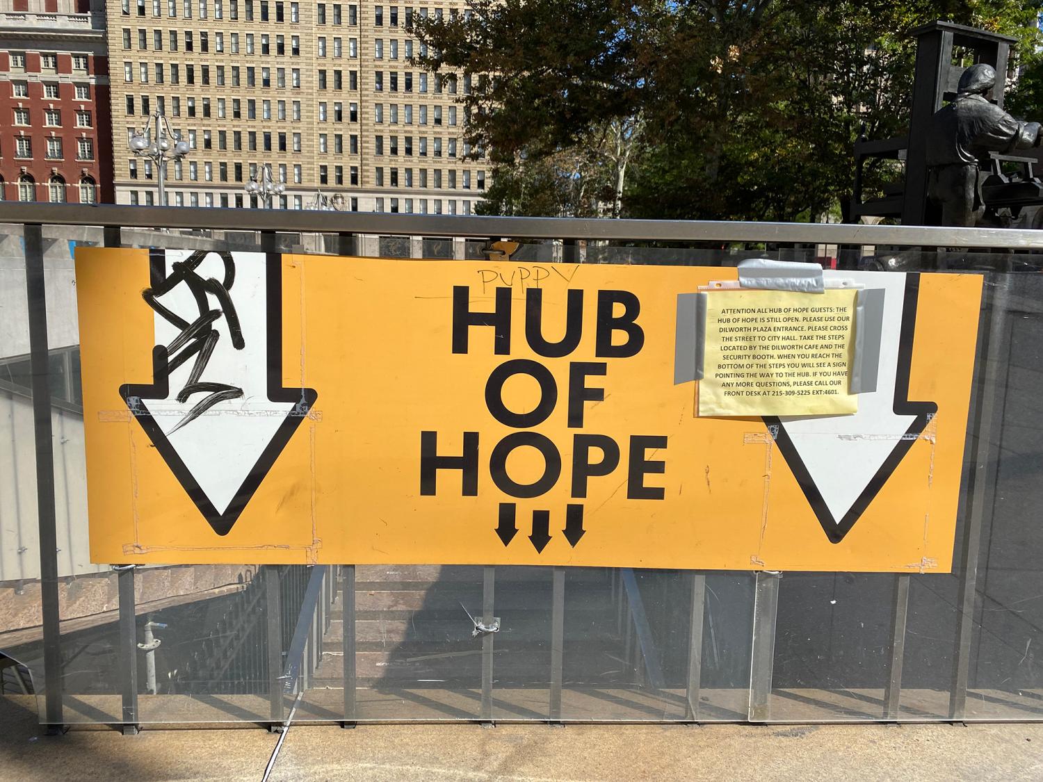 sign of Hub of Hope in Philadelphia