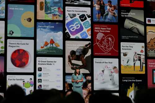 Ann Thai, then director of Product Management for the App Store at Apple (now Worldwide Product Director), speaks at the Apple Worldwide Developer Conference (WWDC) in San Jose, California, U.S., June 4, 2018.