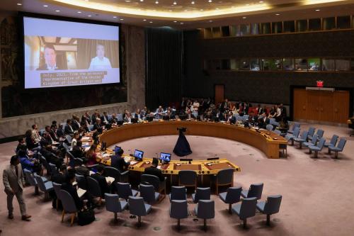 The U.N. Security Council holds a meeting on Artificial intelligence at U.N. headquarters in New York City, U.S., July 18, 2023.