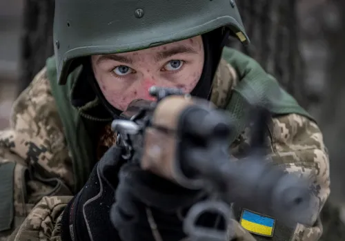 A volunteer who aspires to join the 3rd Separate Assault Brigade of the Ukrainian Armed Forces attends basic training, amid Russia's attack on Ukraine, at an undisclosed location in the Kyiv region, Ukraine January 9, 2024.