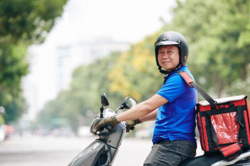 A gig worker making a delivery