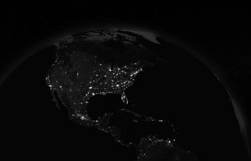 North America viewed from space at night