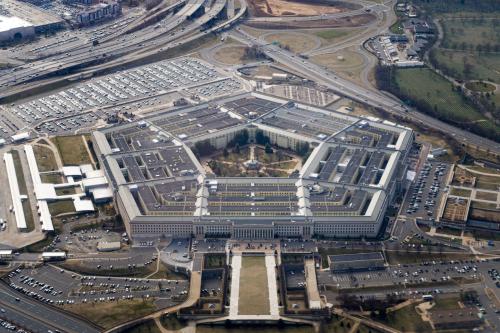 The Pentagon is seen from the air in Washington, U.S., on March 3, 2022.