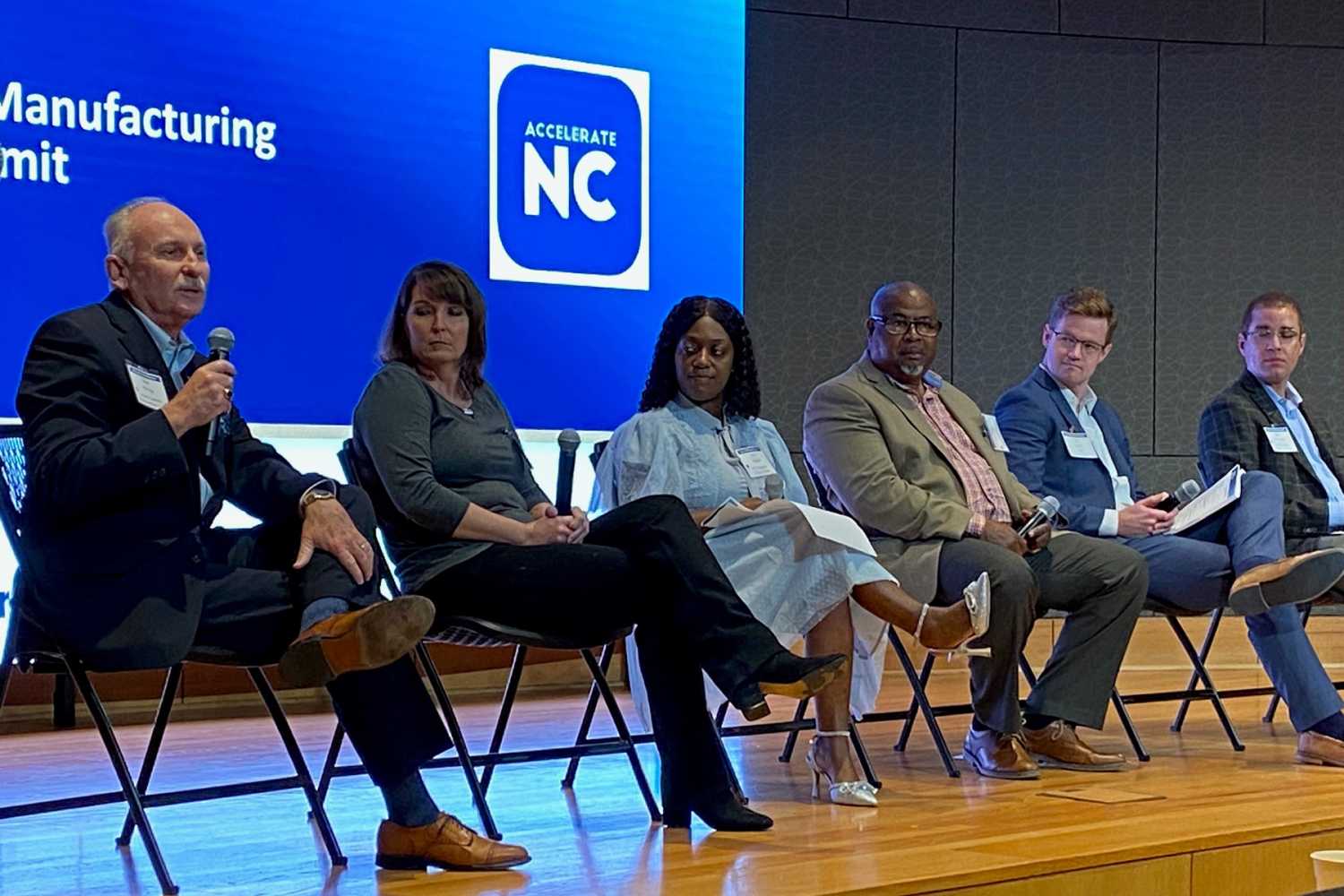 Panel discussion from the coalition’s Oct. 2023 summit, where coalition members shared success stories and solutions to common challenges (Credit: NCBiotech)