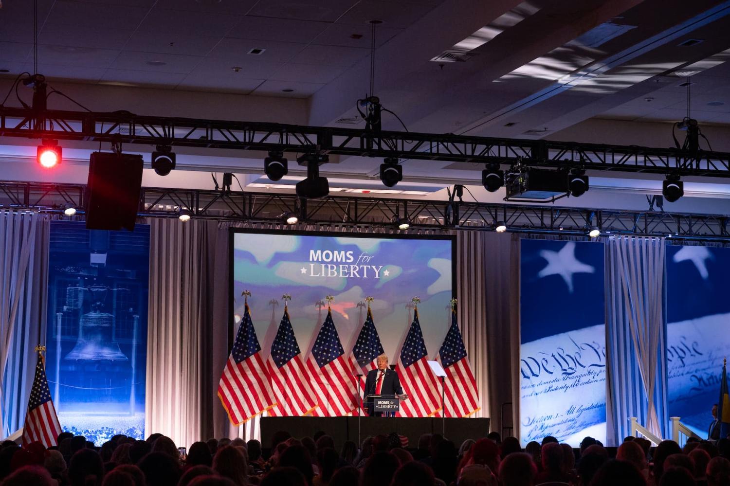 Former President Donald Trump speaks at Moms For Liberty Annual Summit in Philadelphia on June 30th, 2023.
