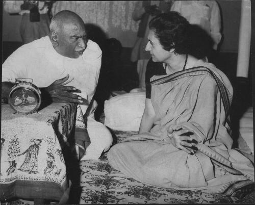 Congress President K Kamaraj and Indira Gandhi during the Congress Working Committee meeting 69th session of the Indian National Congress.