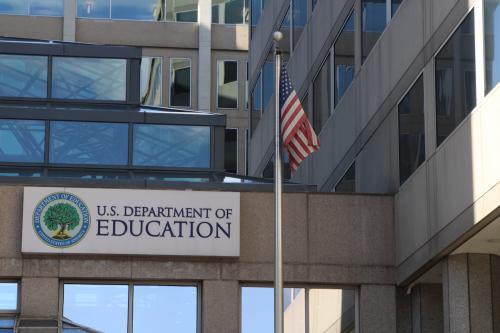 Signage for the U.S. Department of Education - Federal Student Aid Office at 830 First Street NE Washington, D.C., USA, on November 28, 2023. Federal Student Aid is part of the U.S. Department of Education and is the largest provider of student financial aid in America. More than 1,400 employees help make college possible for more than 10 million students each year.