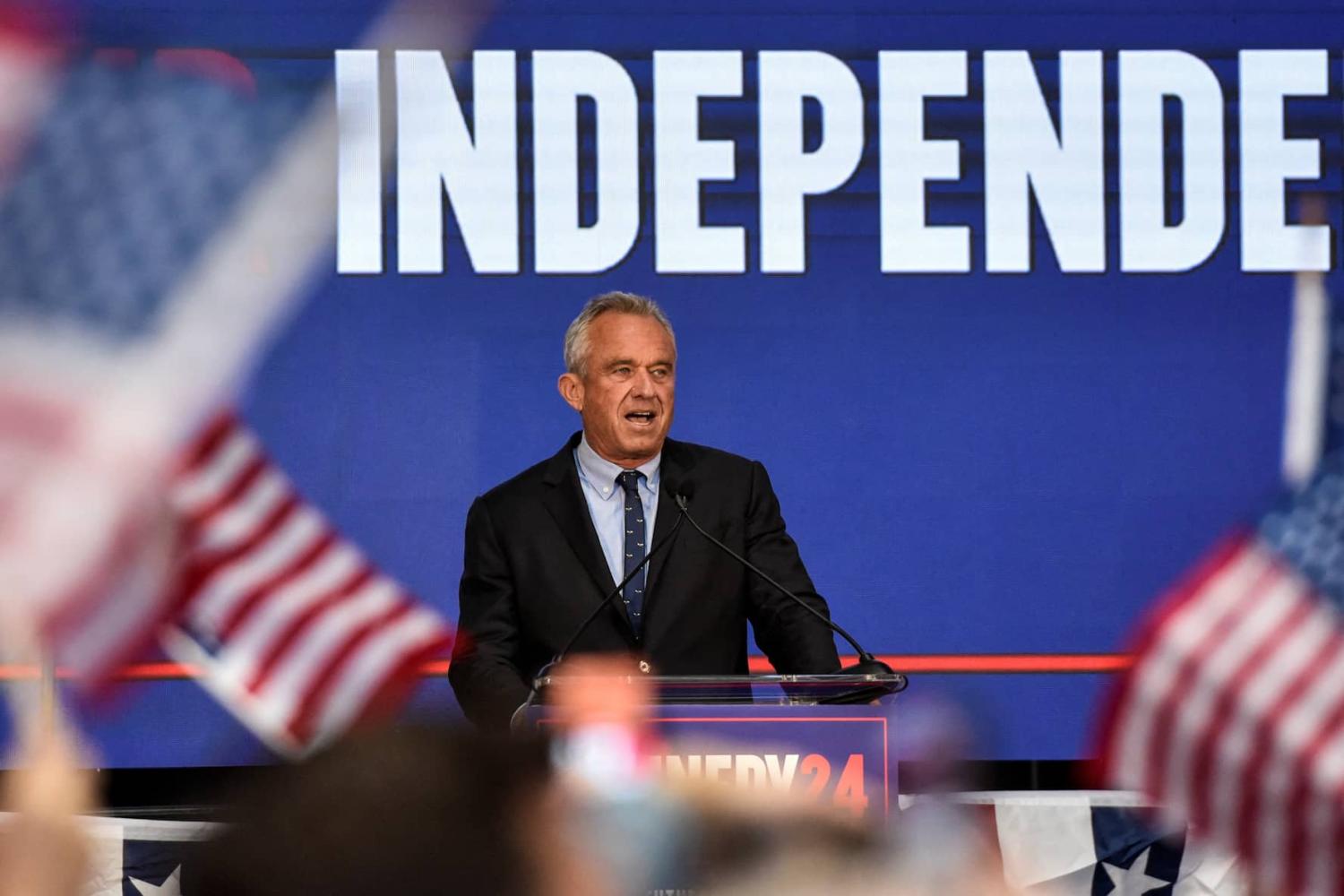 Independent presidential candidate Robert F. Kennedy, Jr. speaks as he announces Nicole Shanahan as his vice presidential candidate, in Oakland, California., U.S., March 26, 2024.