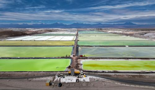 A truck loads concentrated brine at SQM lithium mine at the Atacama salt flat, in Antofagasta region, Chile, May 3, 2023.
